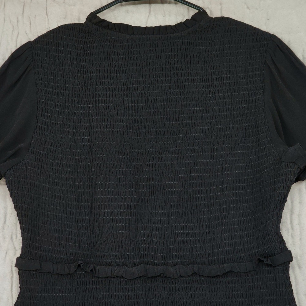 Seraphine Maternity Mini Dress 8 Raisa Black Shirred Angel Sleeve Luxe Smock NEW - Picture 11 of 13